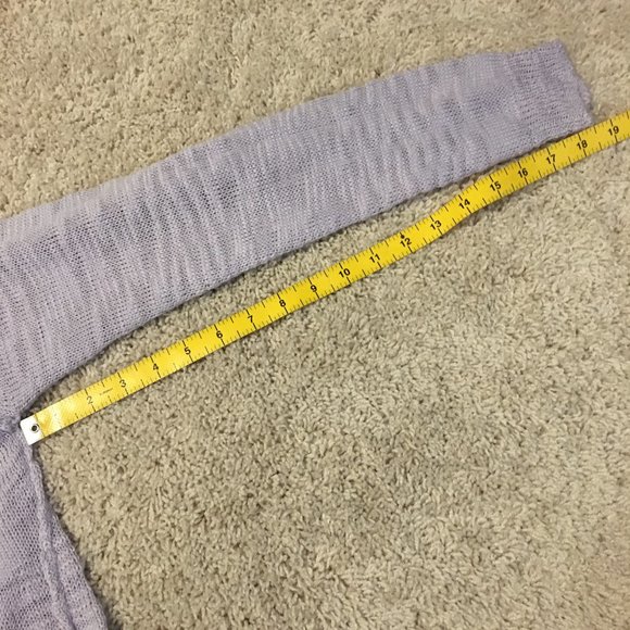 Pastel Purple Fringed Cold Shoulder Knit Sweater - Picture 15 of 15